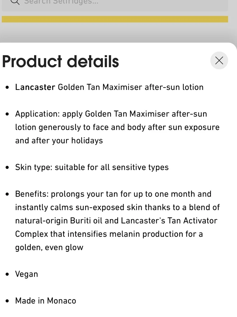 Lancaster Golden Tan Maximiser after-sun lotion Travel Size